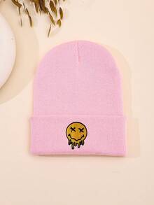 1pc European And American Men And Women Popular Melting Smiling Face Embroidered Knitted Hat, Pullover Warm Wool Hat - Knitted Face - View 15