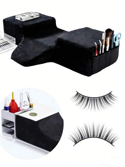 Memory Foam Eyelash Extension Pillow, Neck Support Pillow, Non-Deformable High Elasticity Salon Eyelash Pillow, Comfortable Velvet Memory Foam Eyelash Extension Pillow, Ergonomic Neck Cushion Suitable For Eyelash Extension And Makeup, Professional Salon-Grade Comfortable Support, Perfect For Eyelash And Makeup Application, Ergonomic Design For Long-Term Use