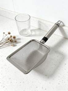 Pala de acero inoxidable con malla para arena de gato, pala profunda de mango largo, revestimiento antiadherente, adecuada para la caja de arena de gato, pala para excrementos de gatito - Multicolor - Ver 15