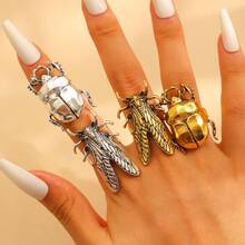 1pc Retro Insect Opening Ring Animal Beetle Cicada Punk Openable Adjustable Ring Women's New Daily Jewelry Accessories Gifts - Insect Open Ring - View 11
