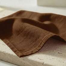 12pcs Solid Color Cloth Napkins, Washable Cotton Table Napkin For Household Dining Fall Autumn Decor Wedding Hotel 45*45cm - 棕色 - 查看 3