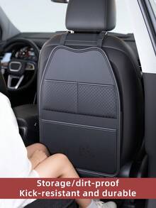 DERANFU Túi đựng đồ treo sau ghế xe hơi bằng da tối giản hình thoi Deeran, túi đựng đồ đa năng dung tích lớn, phù hợp với mọi loại xe. - A - Xem 4