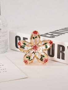 1pcsThe New Pink Flower Zinc Alloy Hair Claws From Europe And America In 2025 Are Suitable For Travel And Daily Wear, Looking Fresh And Sweet - Multicolor - View 8