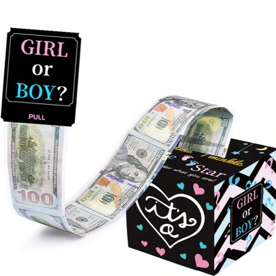 Party Gender Reveal Balloon Box With Lid, Foldable Decorative Letters For Baby Shower, Perfect For Unveiling Surprises - View 1