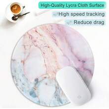 Pink Marble Round Mouse Pad Premium Textured Surface Non-Slip Rubber Base Washable Desktop Mat 7.87x7.87 Inches - 1 - 查看 4