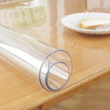 1pc High Quality 1mm Thick Transparent PVC Tablecloth - Scratch-Resistant, Heat-Resistant, Easy To Clean, Suitable For Home, Hotel, Restaurant And Cafe Tables, Minimalist And Fashionable Design,Teacher's Day, World Cup - White - View 3