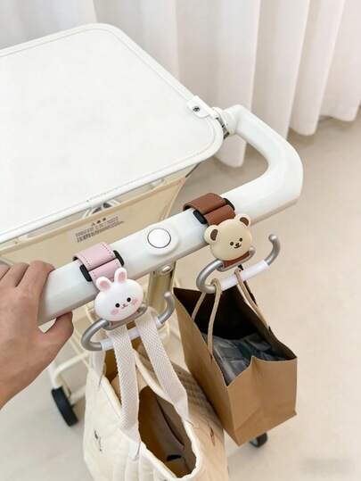 1 قطعة من خطاف عربة الأطفال متعدد الأنماط، مصنوع من مادة جلد اصطناعي متين، أكثر ملاءمة للتسوق والاستخدام اليومي