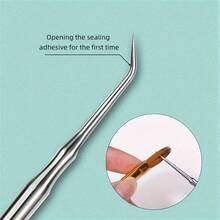 Dual Head Stainless Steel Nail Pen Cleaning Comb Eyebrow - 銀色 - 查看 6