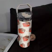1pc/5pcs 30oz Stainless Steel Mug With Dachshund Heart Shape Design, Suitable For International Pet Day, Valentine's Day, Mother's Day, Theme Parties, Birthdays And Other Holidays. Keeps Drinks Hot Or Cold, Minimalist And Fashionable. - Multicolor - View 4