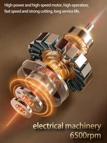 Kemei 1个KM-1313男士无线电动理发器，可修剪胡须/头发，精准可调，可充电 - 金色 - 查看 11