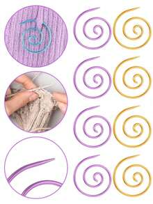 Handmade Spiral Knitting Tool, Round Spiral Needles Household Knitting Needles Sewing Tools, Suitable For Crochet Projects - Multicolor - View 3
