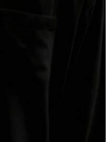 Áo sơ mi dài tay dáng rộng, thoải mái, cài cúc phía trước - màu đen - Xem 5