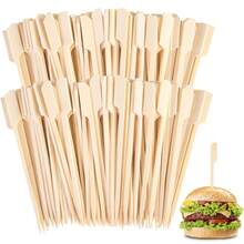SHINDEL 400PCS Bamboo Skewers, Cocktail Picks For Drinks, 4.7 Inch Wooden Skewers For Appetizers, Sandwich, Fruit, Kababs, Sausage, Barbecue, Snacks, Natural Bamboo Sticks For Party, Charcuterie Boards - White - View 2