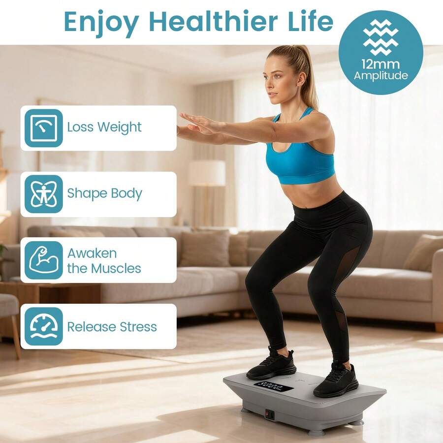 Vibration Plate Exercise Machine W/ Gravity Sensor Remote Control Bluetooth - 보기 1