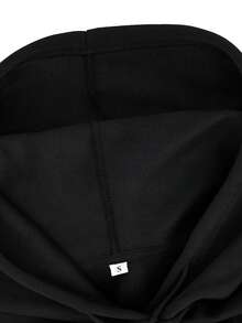 Men's Black Hoodie, Street Style Motorcycle Rider Graphic Print Design, Warm Loose Fit Hooded Sweatshirt, Versatile Street Wear - Black - View 6