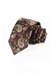 1pc Men's Necktie, Suitable For: Wedding, Business, Casual, Party. Interesting Pattern, Cashew Flower Tie, Stain-Resistant & Wrinkle-Resistant, Striped Polka Dot Retro Tie, Paisley Fabric - Multicolor - View 11