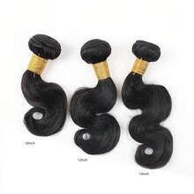 Tóc nối sóng nhẹ tự nhiên màu đen, dành cho nữ, 3 lọn tóc thật, dài 10-30 inch. - Natural Black - Xem 30