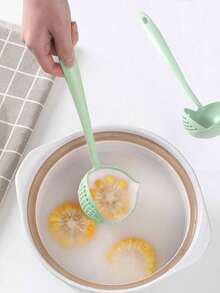 2-In-1 Wheat Straw Ladle And Skimmer, Thick Plastic Long Handle Soup Spoon, Suitable For Home Kitchen Use - View 6