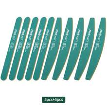 5PCS+5PCS 2in1 Professional Nail Files 100/180 Grit Halfmoon Polishing Grinding Manicure Pedicure At Home Nail Buffers For DIY - Multicolor - View 1