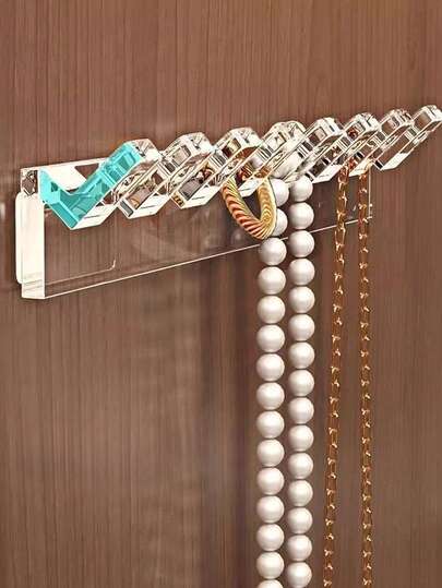 3/6 piezas Soporte de pared para collares con 8 ganchos, organizador de joyas para collares, pulseras, anillos