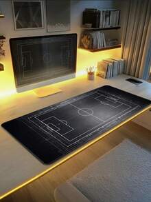 Large Mouse Pad, Printed Football Field Pattern- Polyester Desktop Pad, Suitable For Gamers And Office Environment, With Non-Slip Surface And Rectangular Design, Very Suitable For Keyboard And Display Layout - View 5
