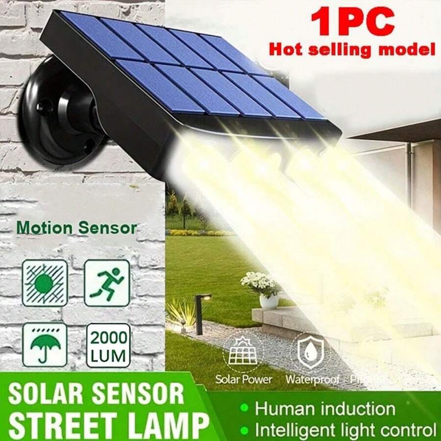 1 Piece Of Outdoor Solar Lights, Solar Wall Exterior Lights, 900mAh,IP44 Waterproof Solar Outdoor Lights With Sensors, Suitable For: Courtyard/Outdoor Lighting/Commercial Lighting And Other Places/Outdoor Waterproof Solar Lamps Processing - SJK4LED-暖光 - 查看 1
