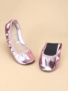 Giày búp bê nữ đế mềm nhẹ, có thể gấp gọn, dễ mang theo, kiểu dáng thời trang, thoải mái và đa năng, thích hợp mang trong nhà. - Bầu trời đầy sao màu hồng - Xem 4