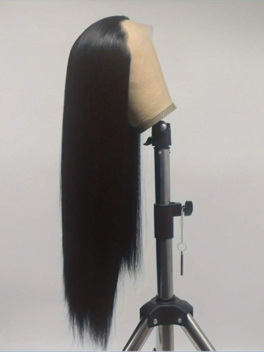 VIOLLY Tóc giả thẳng 28 inch 13x6 HD trong suốt, kiểu rẽ ngôi tự do từ tai đến tai, mật độ 200%, đường chân tóc mềm mại, tóc con, đã tỉa sẵn, đã tẩy trắng các nút thắt, màu #1B, pha trộn tóc tự nhiên, thích hợp cho mùa lễ hội. - 1B - Xem 1