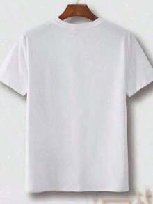 Camiseta blanca de 100% algodón para mujeres con estampado casual y chic, estilo casual y cómodo perfecto para días románticos, salidas con seres queridos o tardes en plazas. - Blanco - Ver 5