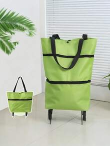 2-In-1 Foldable Wheeled Shopping Bag - Multifunctional Portable, Made Of Oxford Cloth, Suitable For Outdoor Storage, Laundry Bag, Grocery Shopping, Gym Bag, Compact - Multicolor - View 5