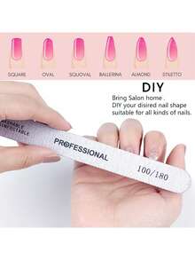 灰白相间指甲锉，直锉，美甲护理工具 - 淺灰色 - 查看 4