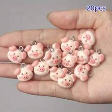 10/20 chiếc mặt dây chuyền hình heo hồng bằng nhựa - Mặt dây chuyền hình động vật sáng bóng với đôi mắt biểu cảm, hoàn hảo để tạo trang sức, khuyên tai thủ công, phụ kiện trang trí vòng cổ và điểm nhấn đáng yêu với bề mặt nhẵn mịn. - Nhiều màu - Xem 8