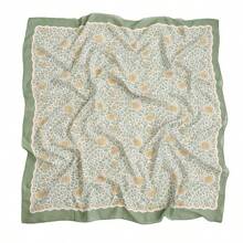 1条女士新款110*110厘米卷边大方巾，花卉印花，印尼风格头巾/披肩 - 彩色 - 查看 21