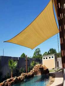 Malla de sombreo reforzada para exteriores con perforaciones para protección solar y de lluvia, con un 80 % de sombreado. Adecuada para locales comerciales, piscinas y terrazas. Disponible en varios tamaños. - Beis - Ver 10