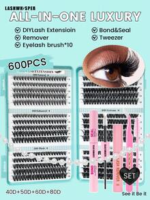 540pcs Single Cluster False Eyelashes, DIY Eyelash Extension, Natural D Curl 9-16mm, Ultra-Light Reusable Delicate Fake Lashes - Multicolor - View 21