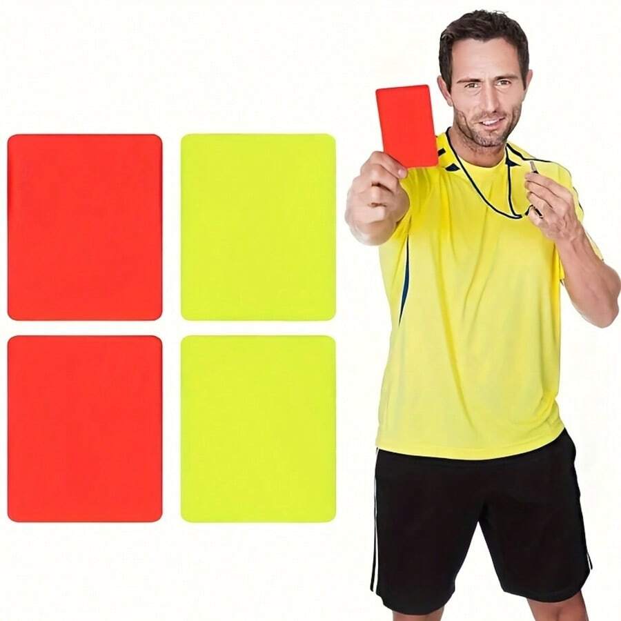Tarjetas de advertencia roja y amarilla de árbitro de fútbol, diseñadas para partidos de fútbol - Multicolor - Ver 1