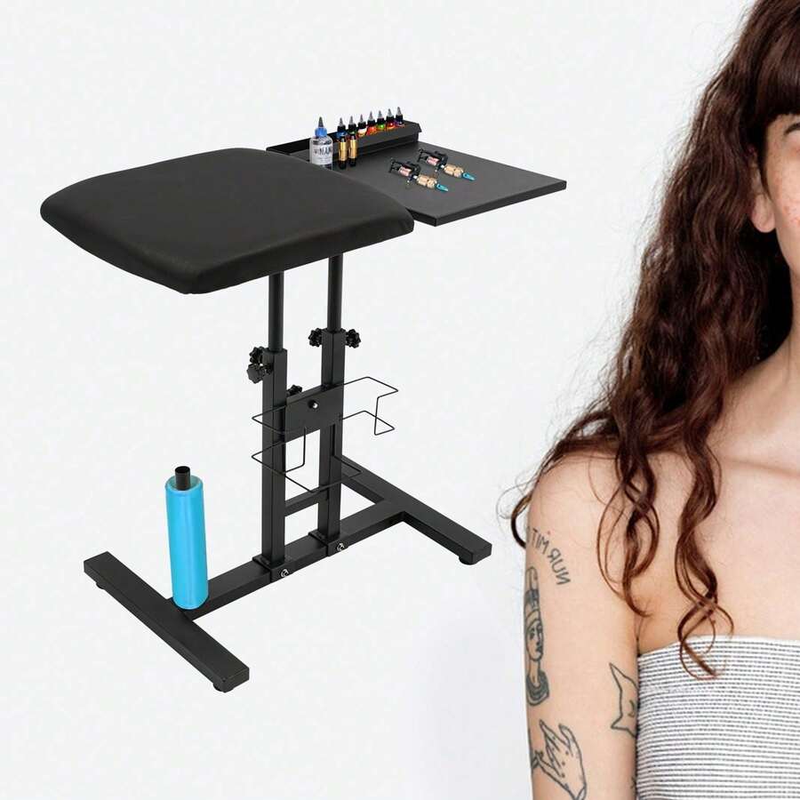 SENDERPICK Adjustable Height Arm Rest Stand Arm Rest Stand Oversized Arm Rest Stand With Workbench - Black - View 1