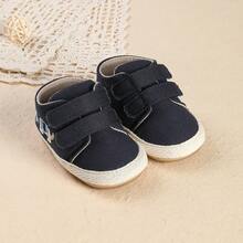 1双可爱卡通扁平设计婴幼儿男女童休闲运动鞋，适合春秋季穿着 - 藏蓝色 - 查看 9