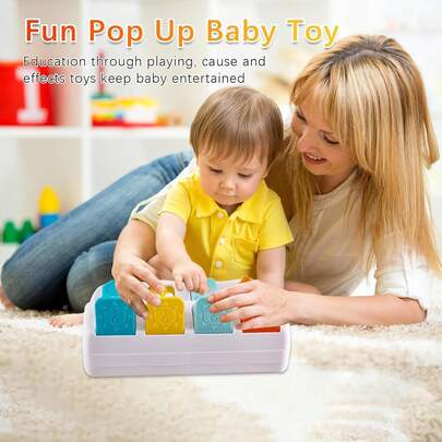 Baby Pop Up Sensory Toy - Montessori Cause & Effect Color Sorting Animal Toy With Push Buttons, Develops Fine Motor Skills, Enhances Logic And Memory Skills, Hand-Eye Coordination, And Children's Sensory Awareness. Perfect Birthday/ Christmas/Halloween/Children'S Day /Holiday Gift For Toddler Boys & Girls (Random Color)