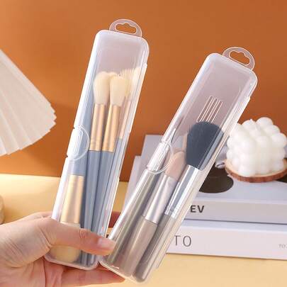 2PCS Clear And Visible Transparent Flip Cover Storage Box/Easy To Access And Organize | Can Be Used To Store Makeup Brushes/Beauty Tools/Tableware/Powder Puff/Eyebrow Pencil, Essential For Travel | Makeup Table Organization | Can Pass Airport Security Check | Convenient For Hotel Use, Dustproof And Portable