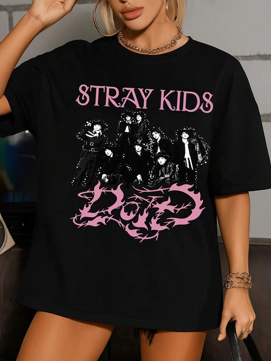 Do It Graphics Shirt   DO IT Album Shirt Skz It Tape Do It Shirt Skz Karma Shirt   DominATE Tour 2025 Tee - 黑色 - 查看 1