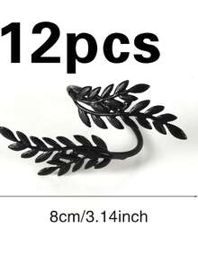 6/12个装麦穗餐巾环，丰收节麦穗造型餐巾环，适用于节日庆典、餐厅、婚礼派对等场合 - 彩色 - 查看 7