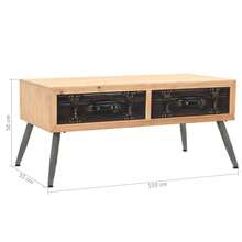 Coffee Table Solid Fir Wood 115x55x50 Cm - Brown - View 9