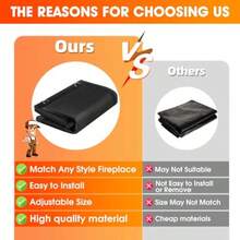 CADARA - Manta bloqueadora de chimenea para evitar la pérdida de calor durante la noche tapón de chimenea ahorra energía cubierta de chimenea negra 33 pulgadas de ancho x 29 pulgadas de alto - como en la foto - Ver 6