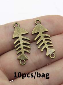 10 Stück 31x12mm Fischgräten-Verbindungselemente als Charms für DIY Armband, Halskette, Schmuckherstellung, Handwerkskunst - Fischgrätenverbinder - Übersicht 8
