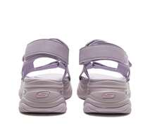 Skechers 女士舒适百搭休闲沙滩凉鞋，厚底设计，夏季 - 淡紫色 - 查看 9