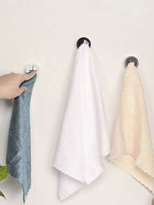 1/2/4个装创意自粘毛巾挂钩，壁挂式按压毛巾架，适用于浴室和厨房，免钻孔硅胶夹持架，现代无钉家居收纳架，1套 - 彩色 - 查看 10