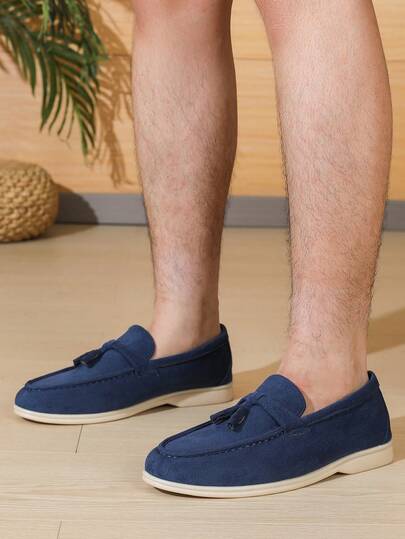 Men's Loafers Round Toe 2026 Spring/Summer New Versatile Men's Slip-On Shoes, Business Formal Work Shoes, British Style Loafers, Flat Casual Breathable Soft Bottom Handmade Large Size Men's Shoes 43-46