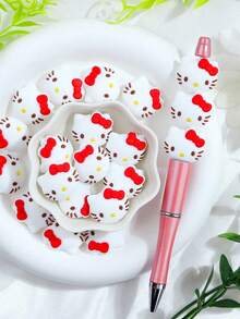 SANRIO 3/6 Stück Silikonperlen zum Schmuckbasteln, DIY Anhänger für Stifte, Schlüsselanhänger, Armbänder, süße Perlenanhänger für Anhänger und Partydekoration - Anhänger Perlenaccessoires - Übersicht 2