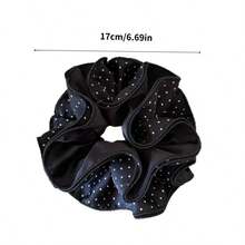 Double-Sided Patchwork Double-Layer Ruffled Polka Dot Scrunchie, Extra Large High Elasticity, Retro Elegant Hair Tie For Women - Multicolor - View 4